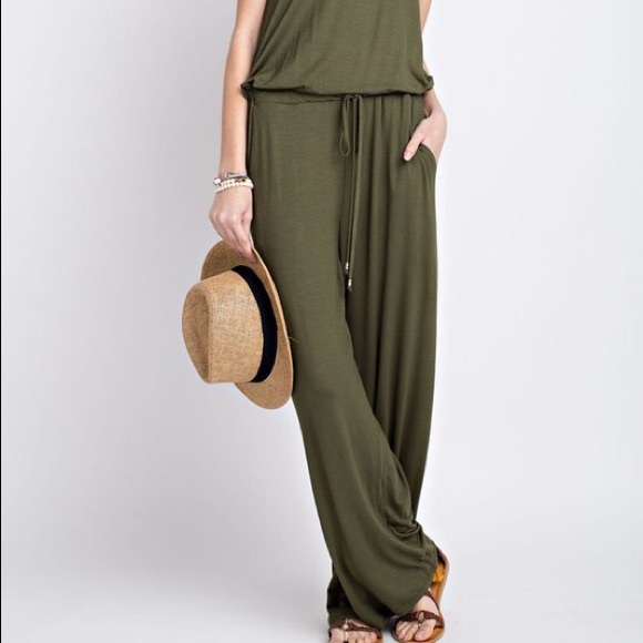 SOLD❗️Olive Jumpsuit - Picture 3 of 3